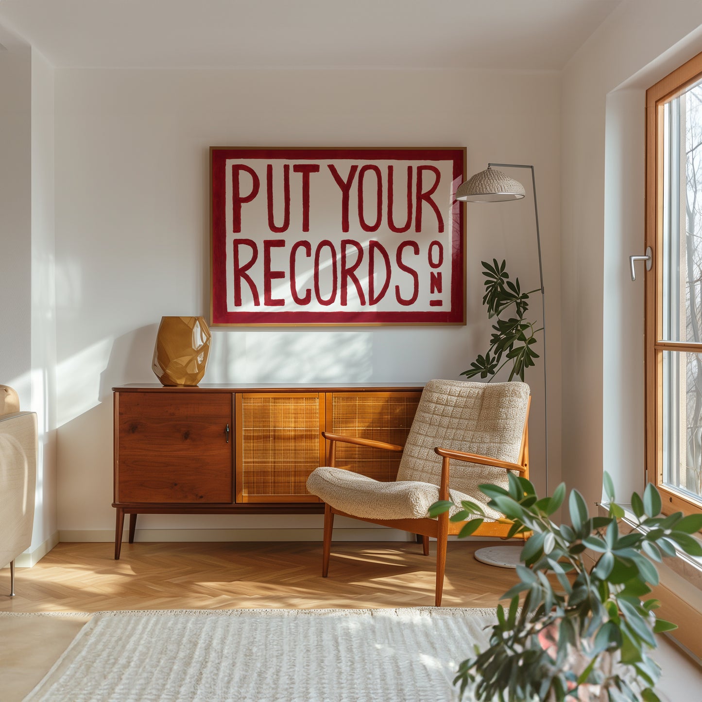 Put Your Records On Retro Hand Painted Print