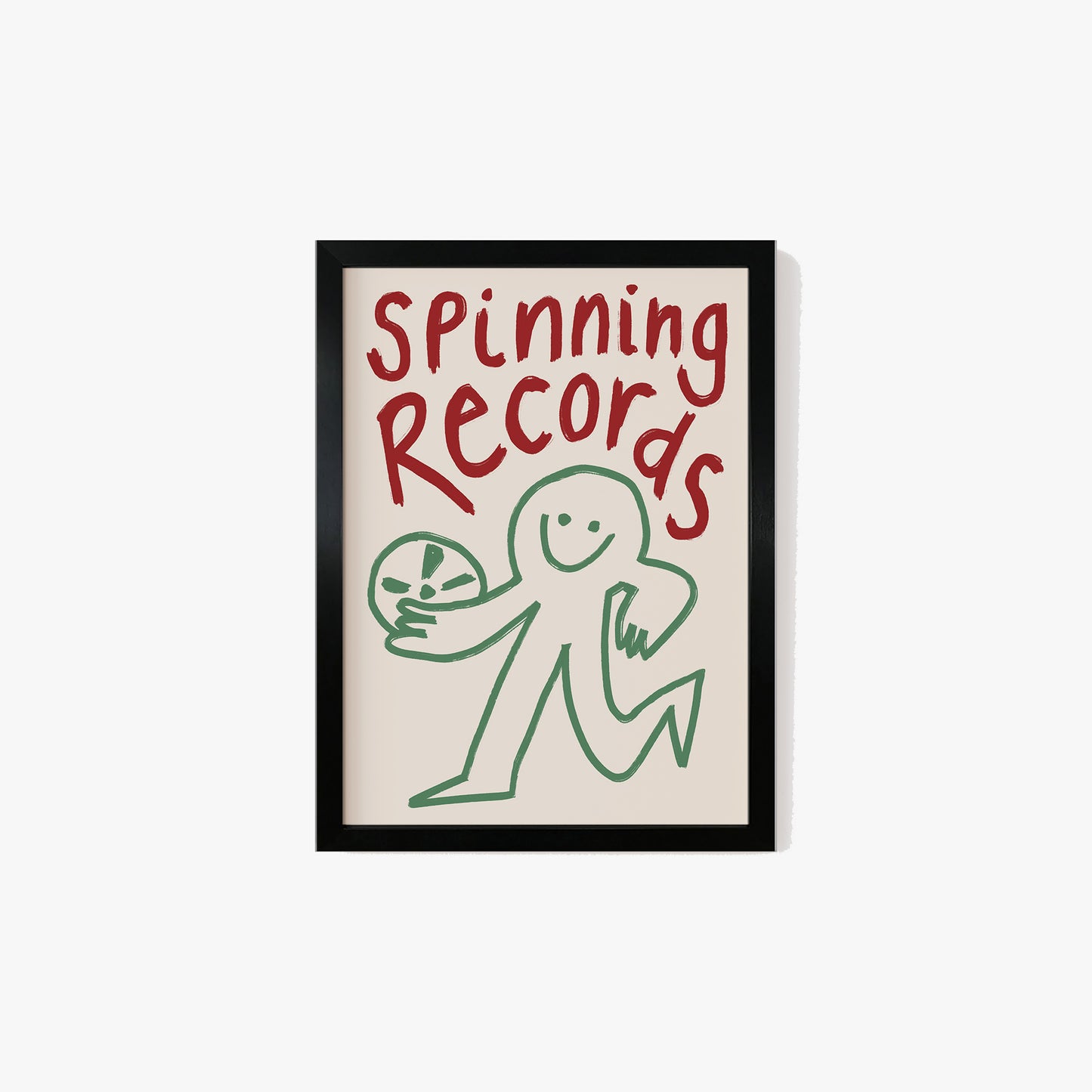 Spinning Records Doodle Print