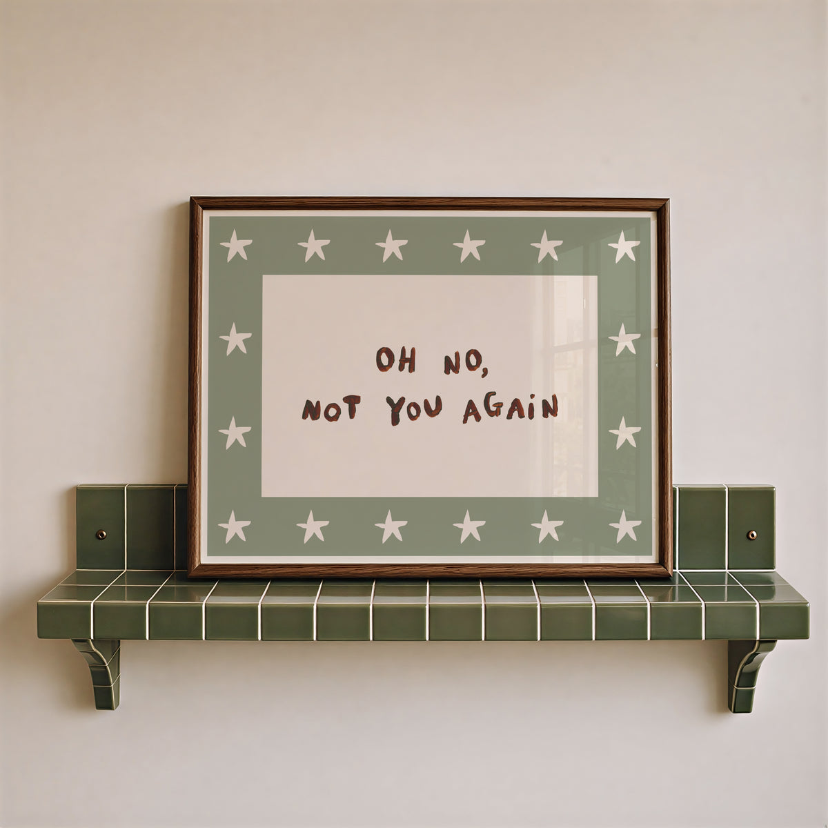 Oh No, Not You Again Hand Painted Print