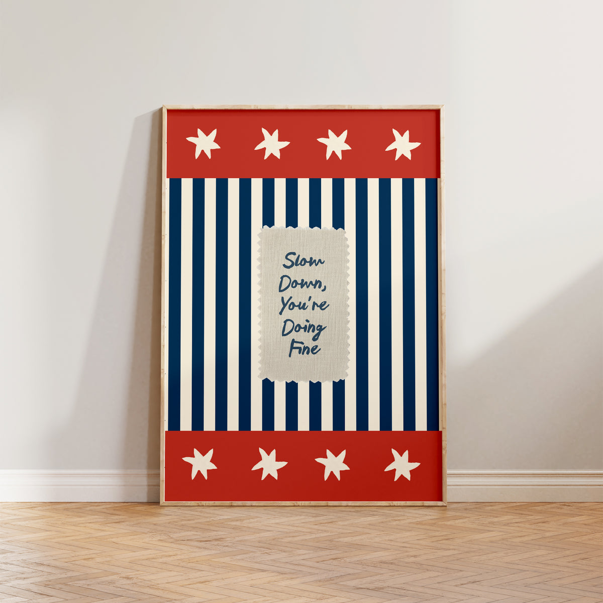 Slow Down Stripe Stars Print