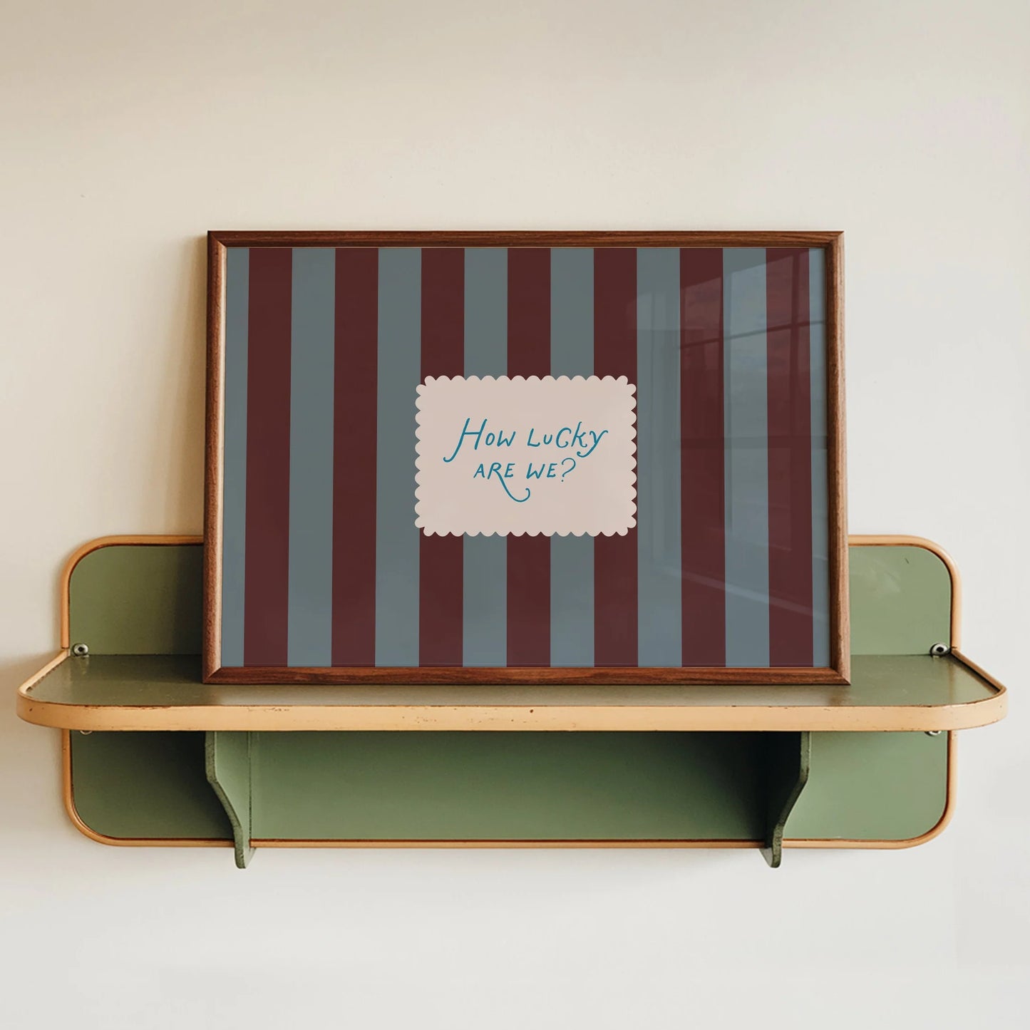 SECONDS How Lucky Are We Striped Print