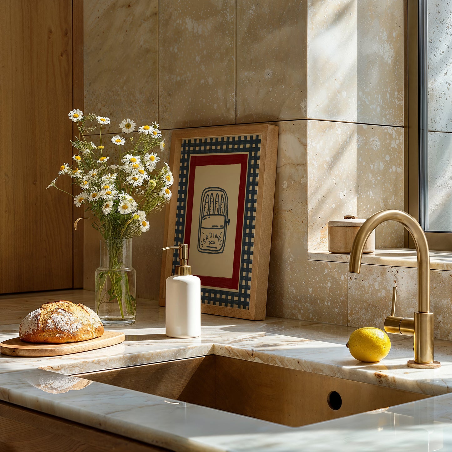 Sardines Checkered Wall Art