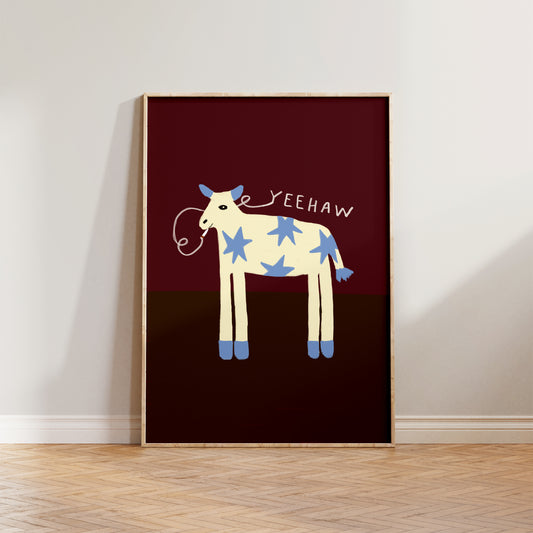 Yeehaw Cow Print
