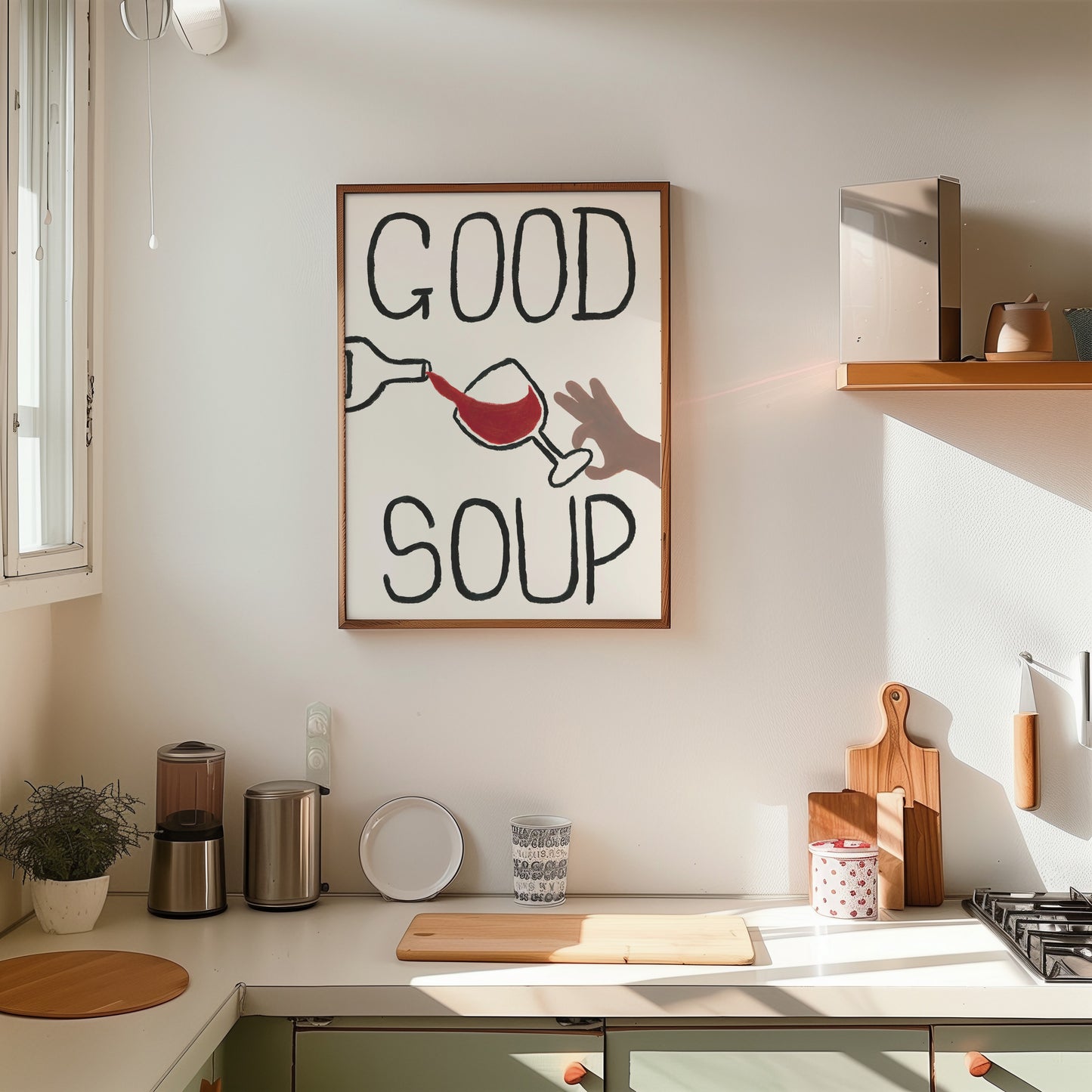 Good Soup Hand Painted Print