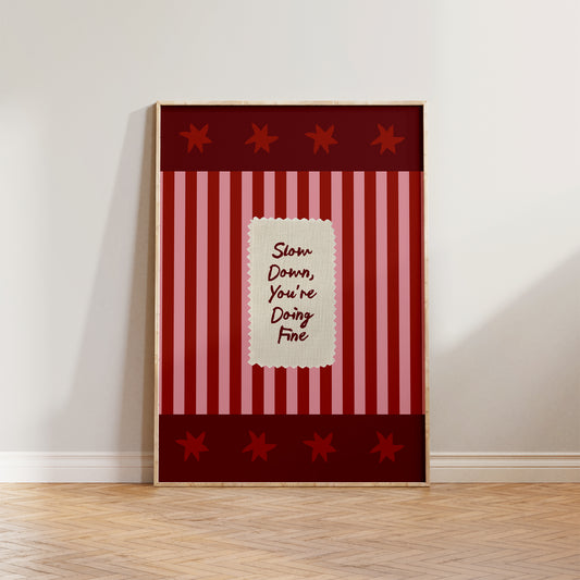 Slow Down Stripe Stars Print
