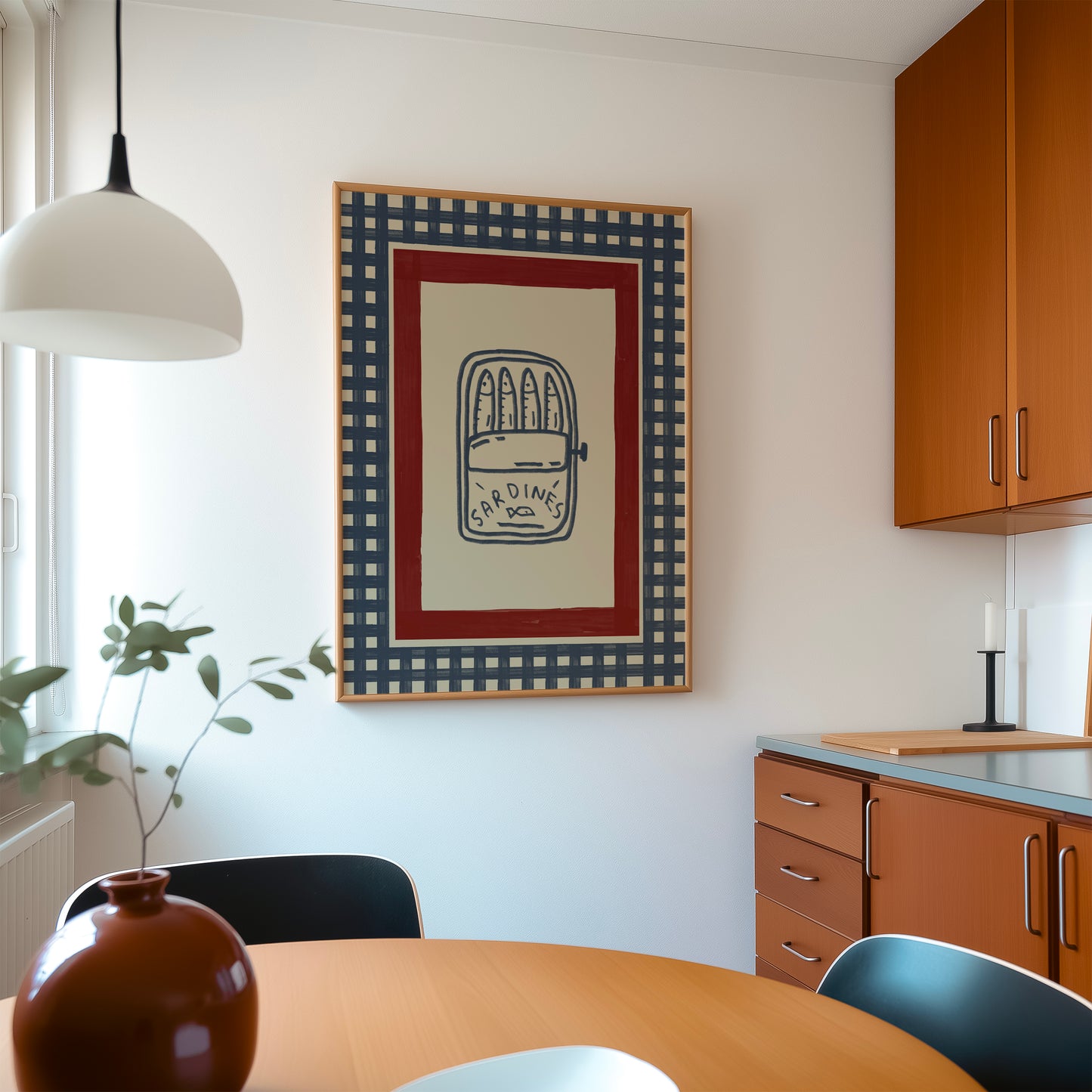 Sardines Checkered Wall Art