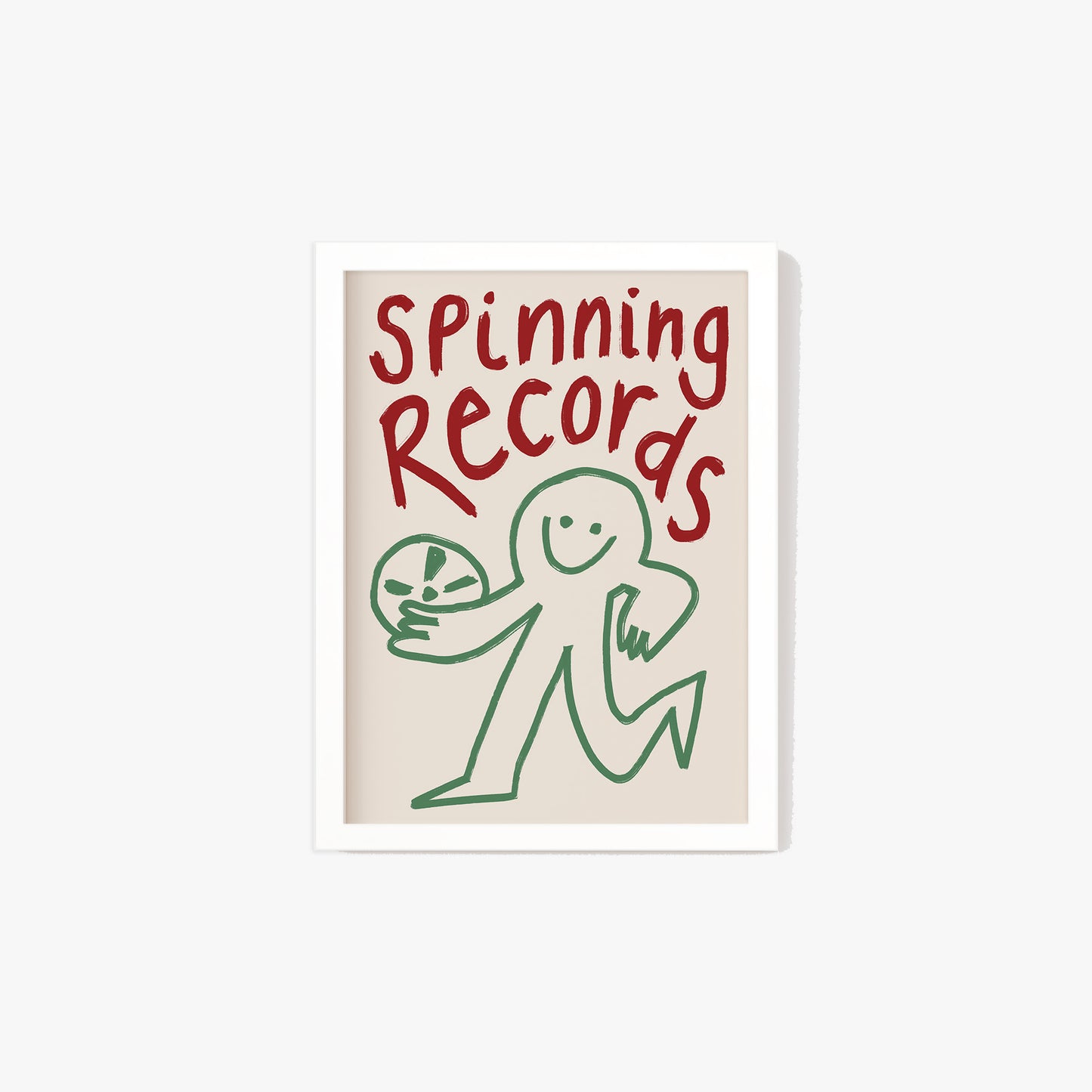 Spinning Records Doodle Print