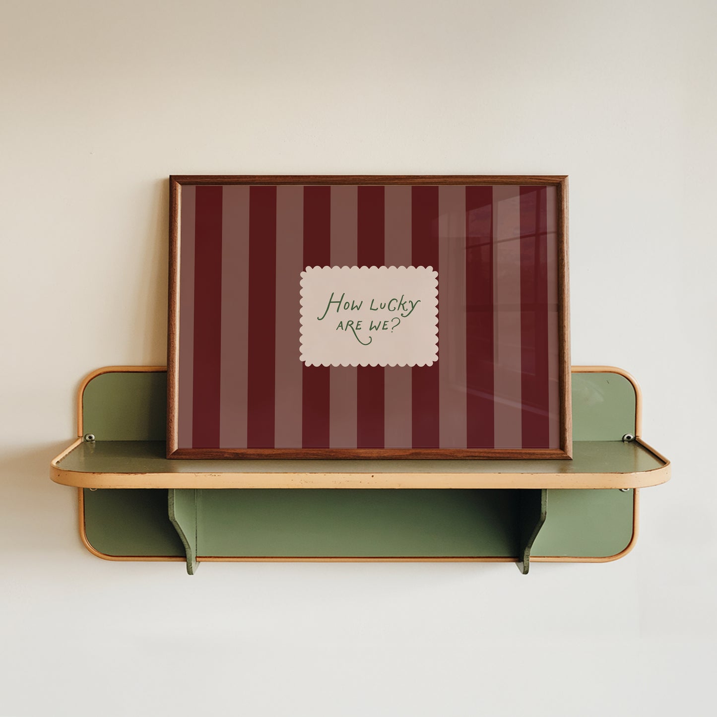 How Lucky Are We Striped Print