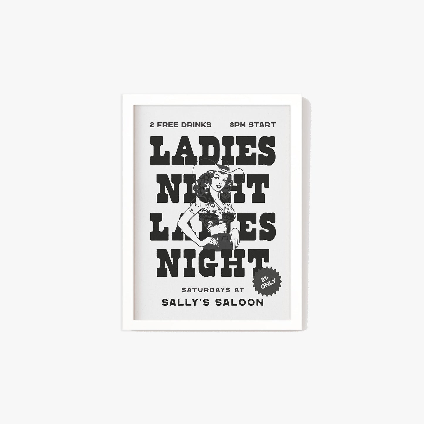 Ladies Night Cowgirl Print