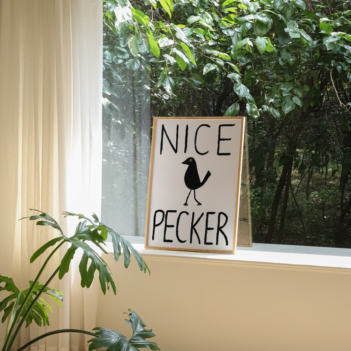 Nice Pecker Hand Painted Print