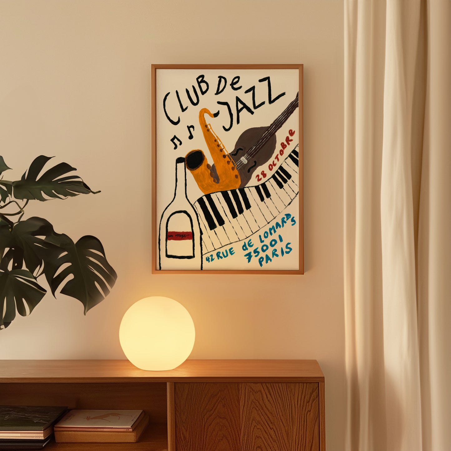 Club De Jazz Hand Painted Print