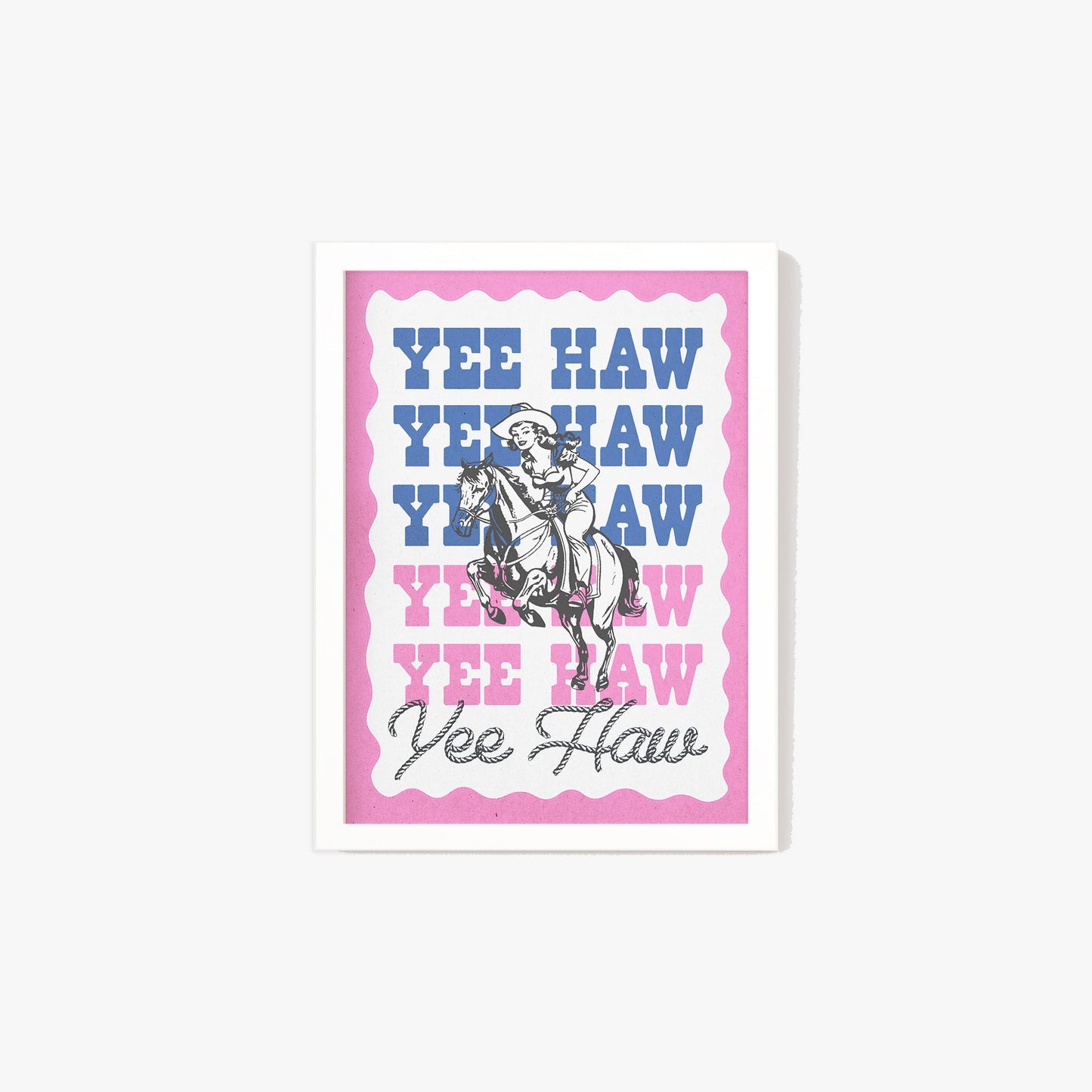 Yee Haw Cowgirl Print