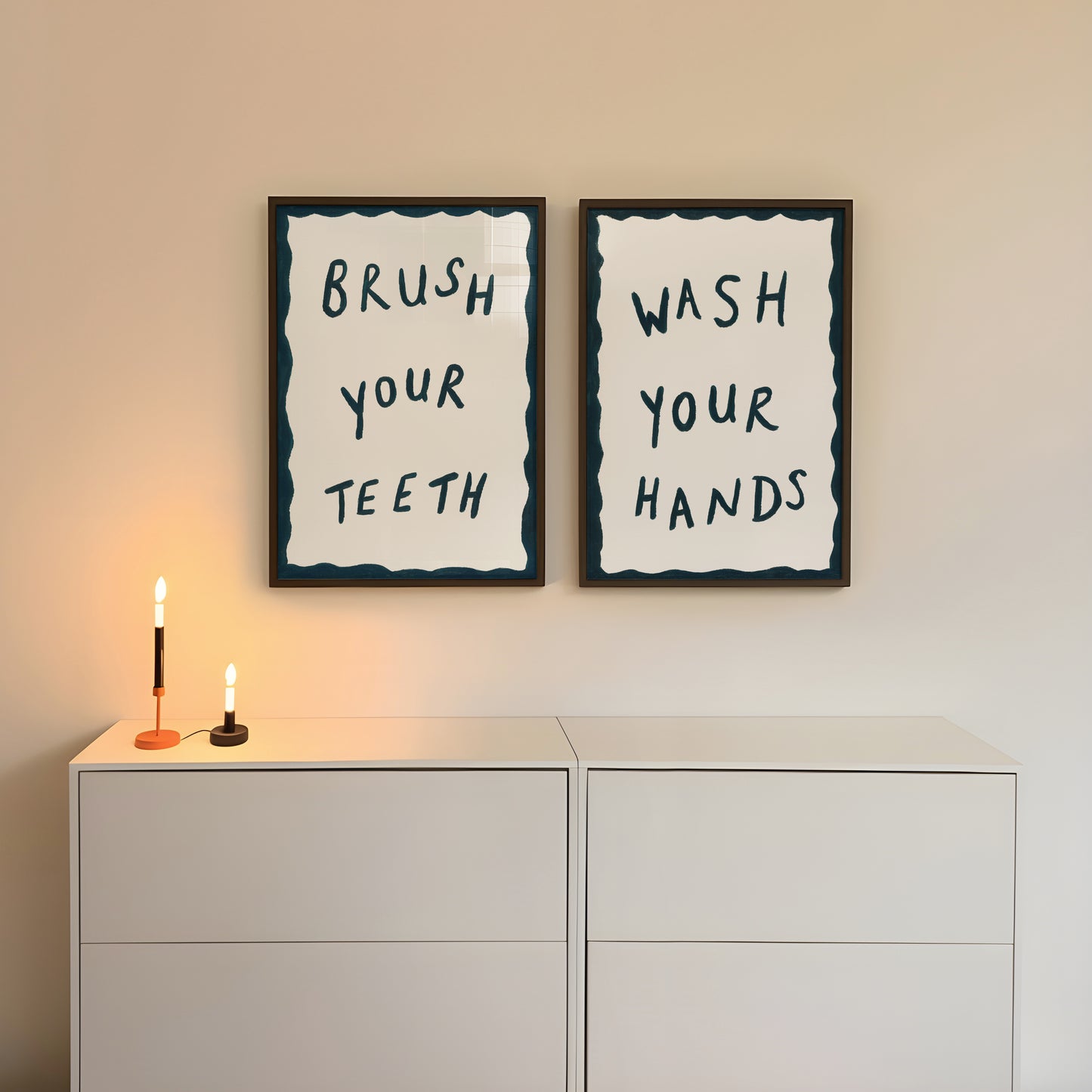 Brush Your Teeth Hand Painted Print