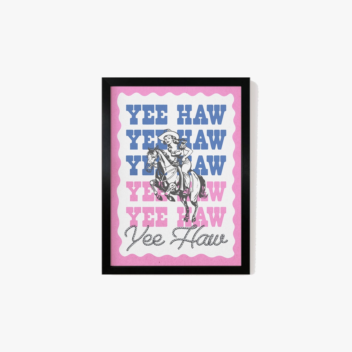 Yee Haw Cowgirl Print