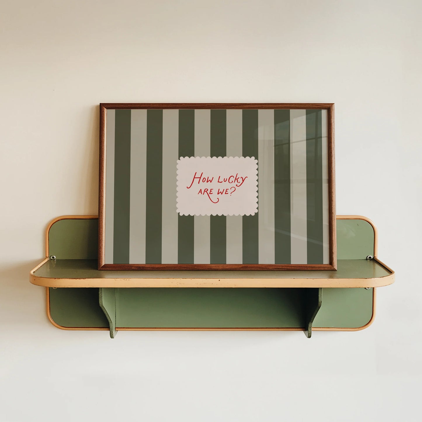 SECONDS How Lucky Are We Striped Print