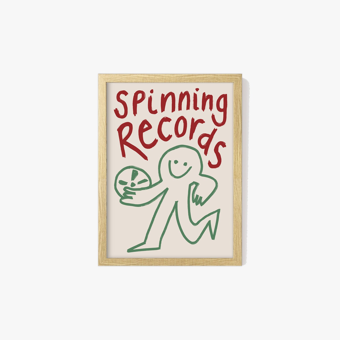 Spinning Records Doodle Print