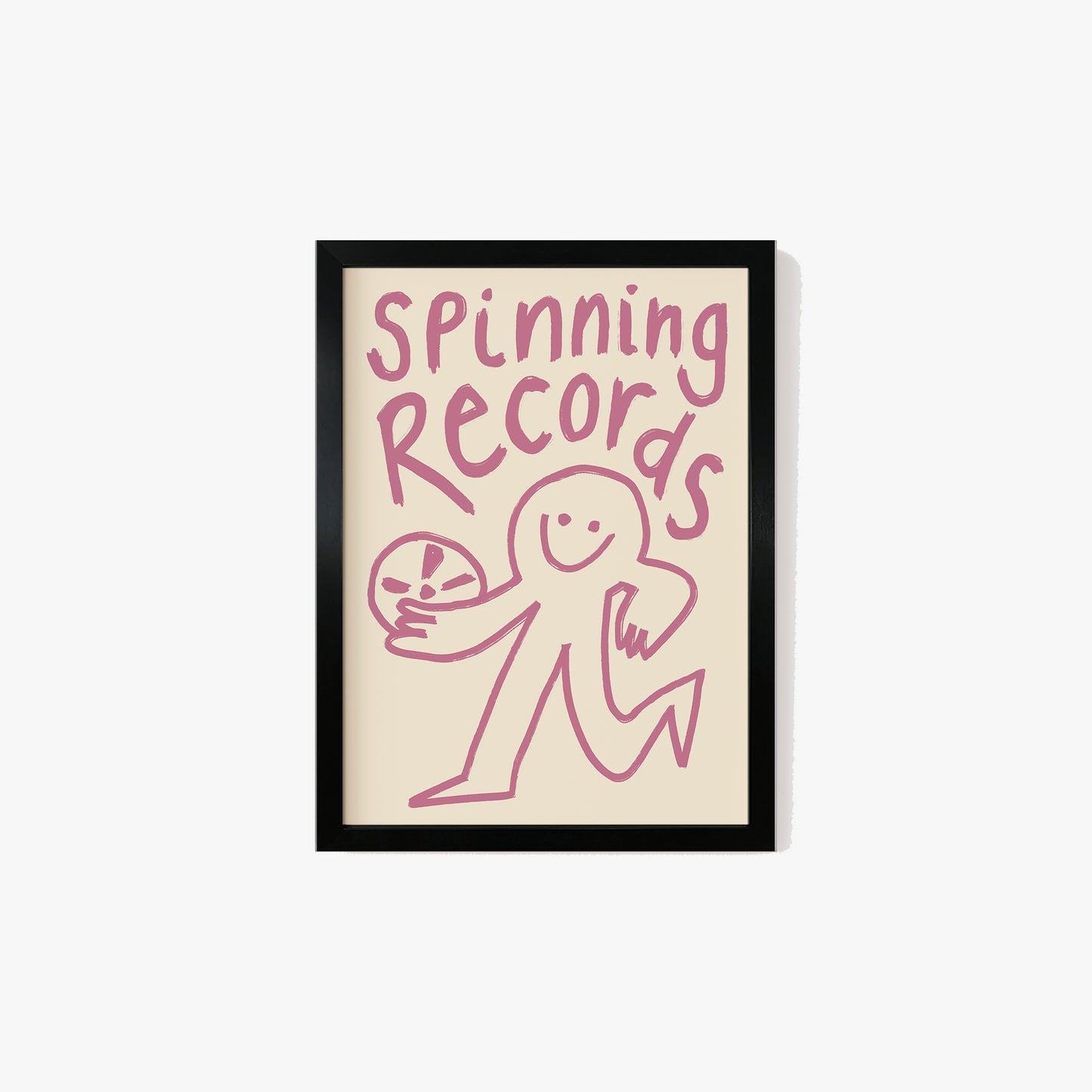 Spinning Records Doodle Print