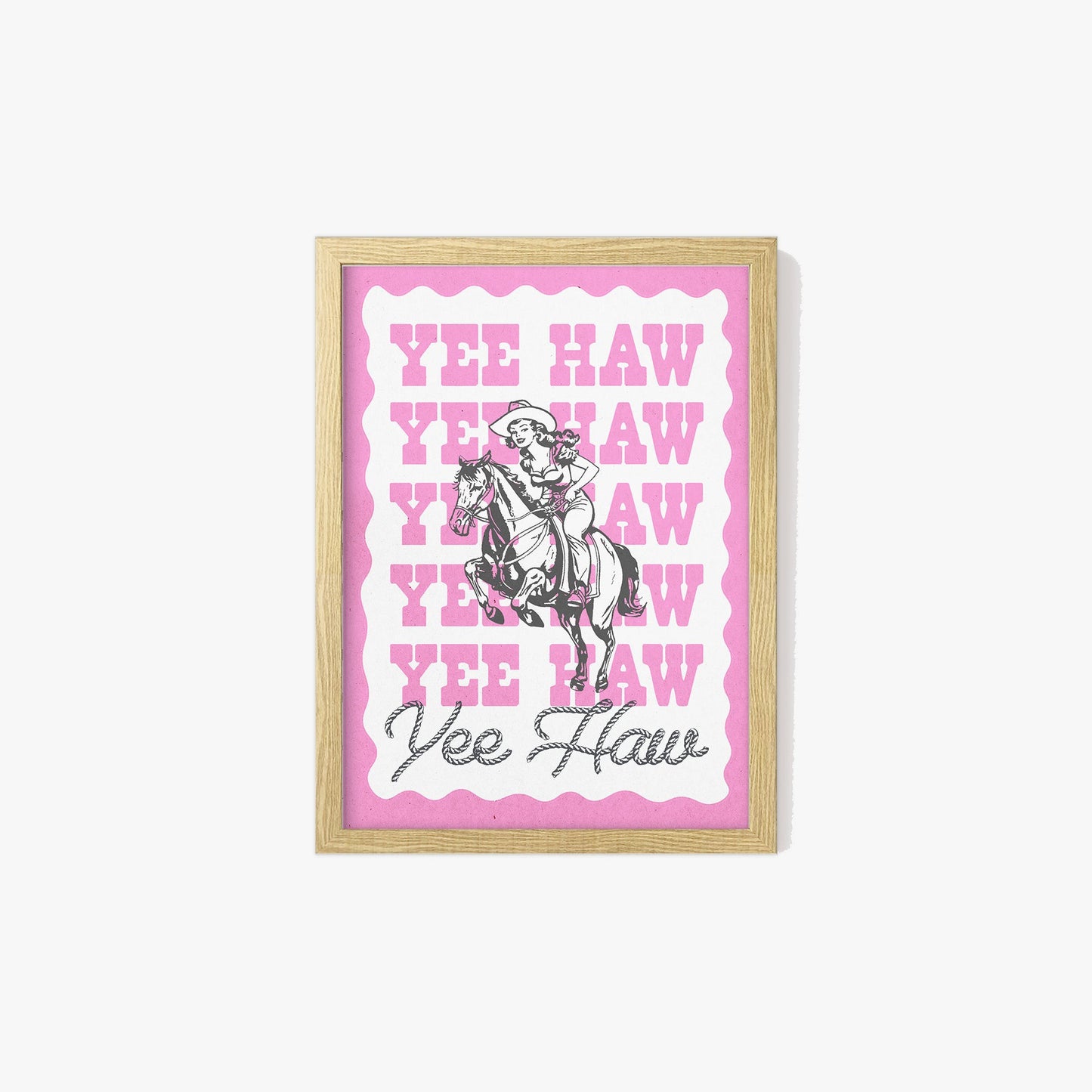 Yee Haw Cowgirl Print