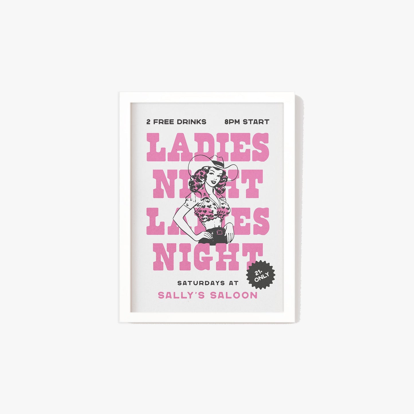 Ladies Night Cowgirl Print