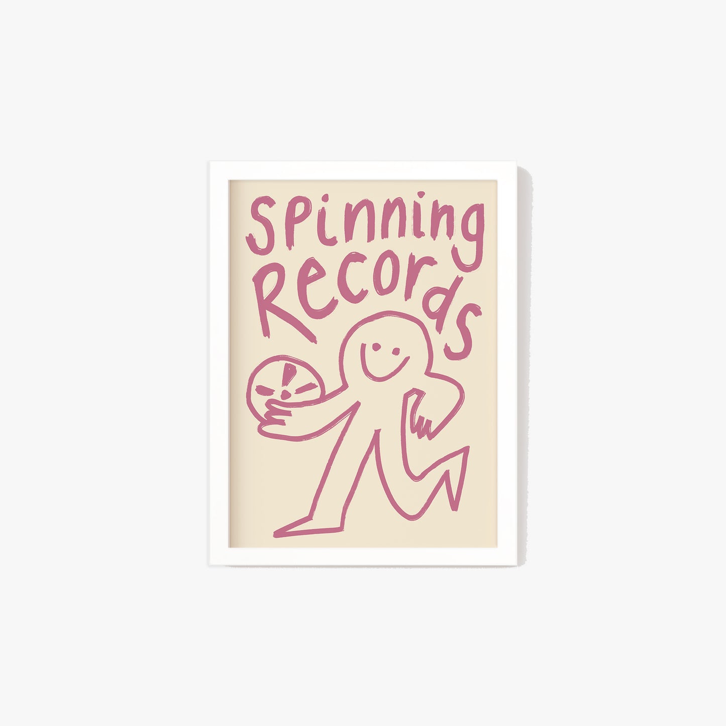 Spinning Records Doodle Print