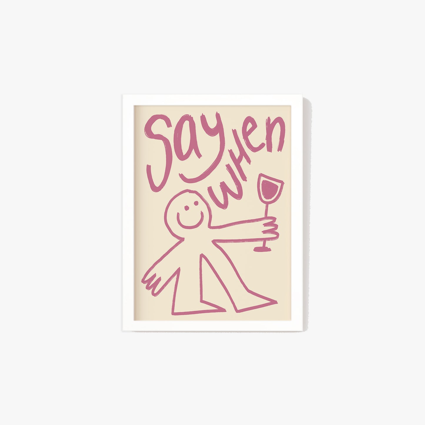 Say When Wine Doodle Print