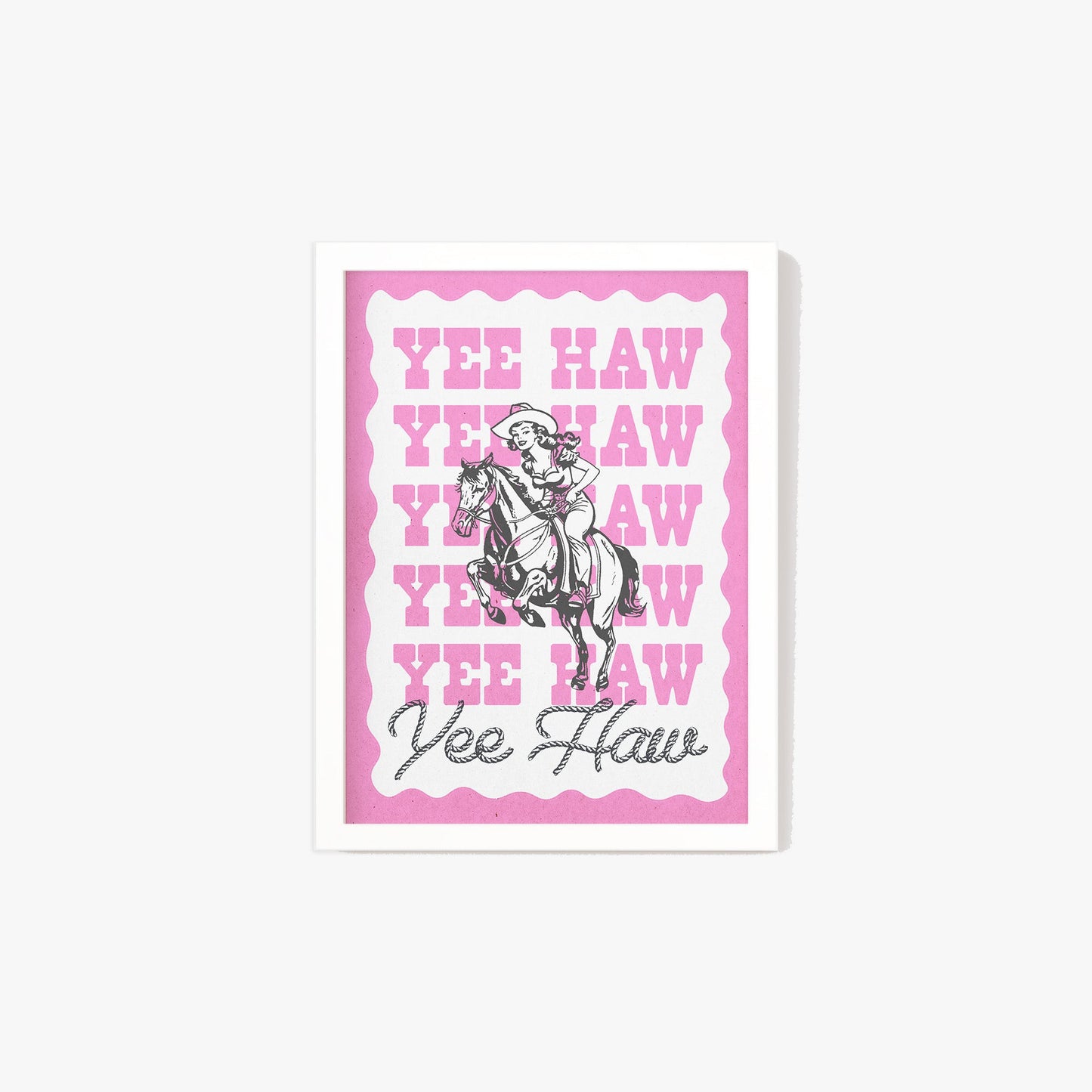 Yee Haw Cowgirl Print