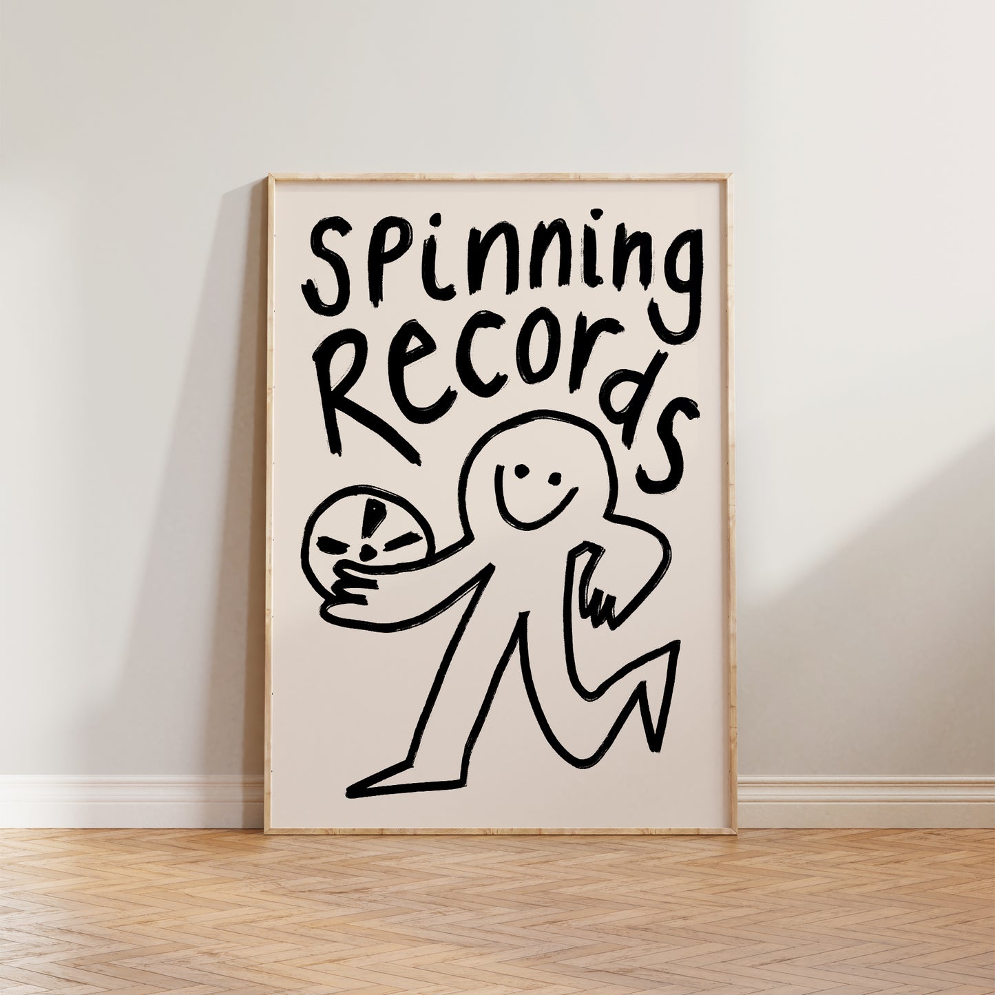 Spinning Records Doodle Print