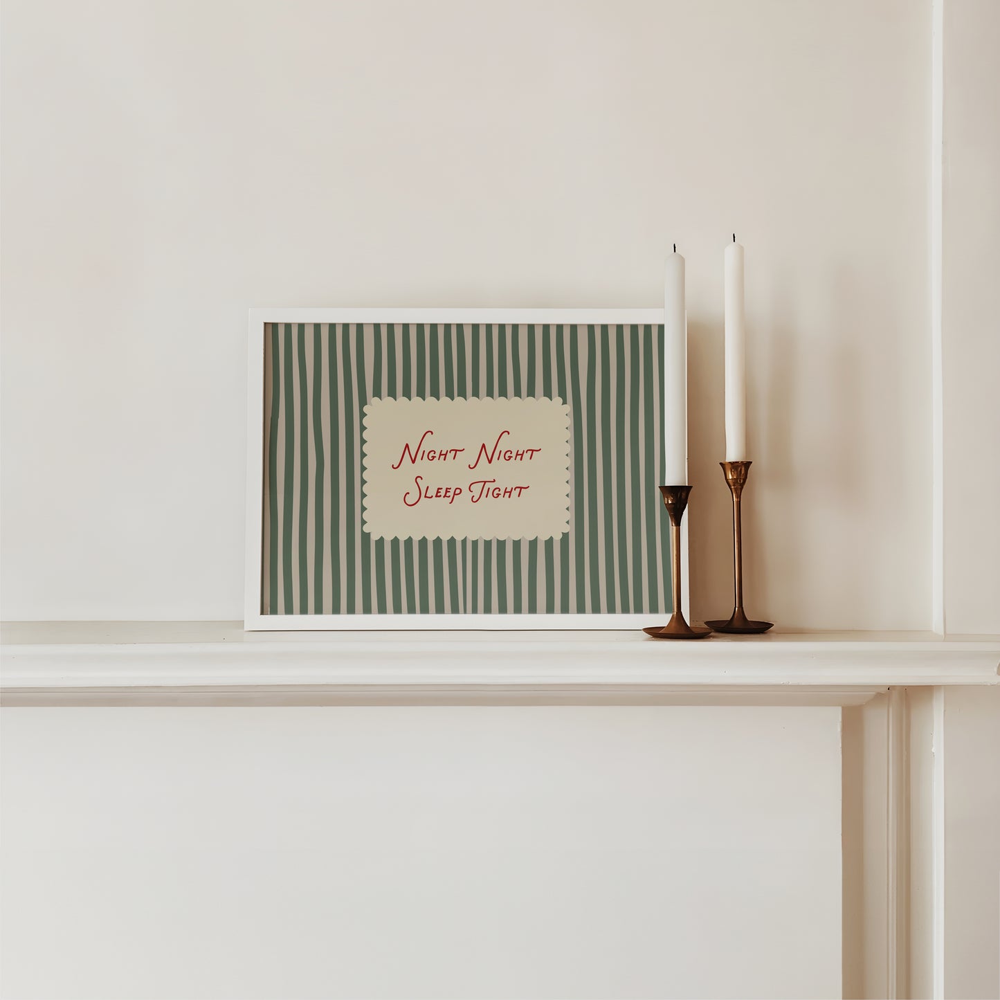 Night Night Sleep Tight Stripe Print