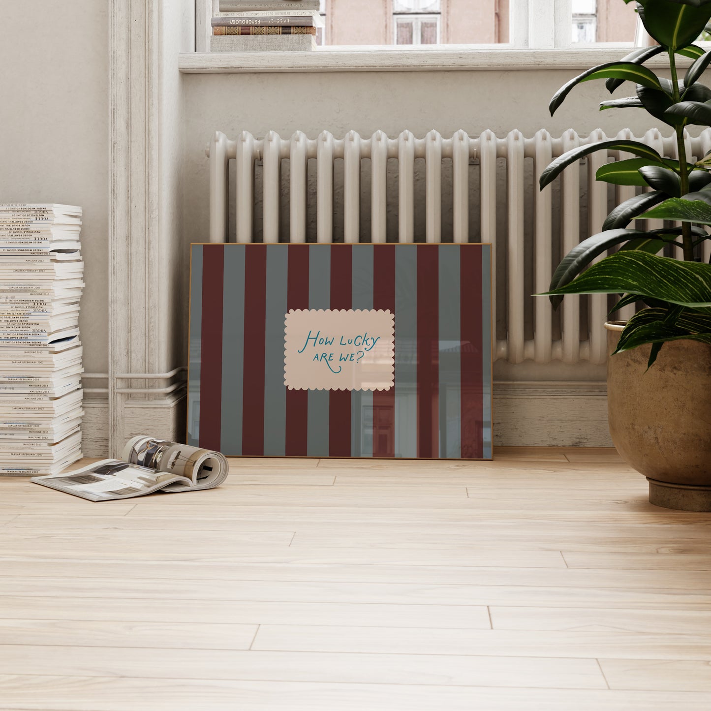 How Lucky Are We Striped Print