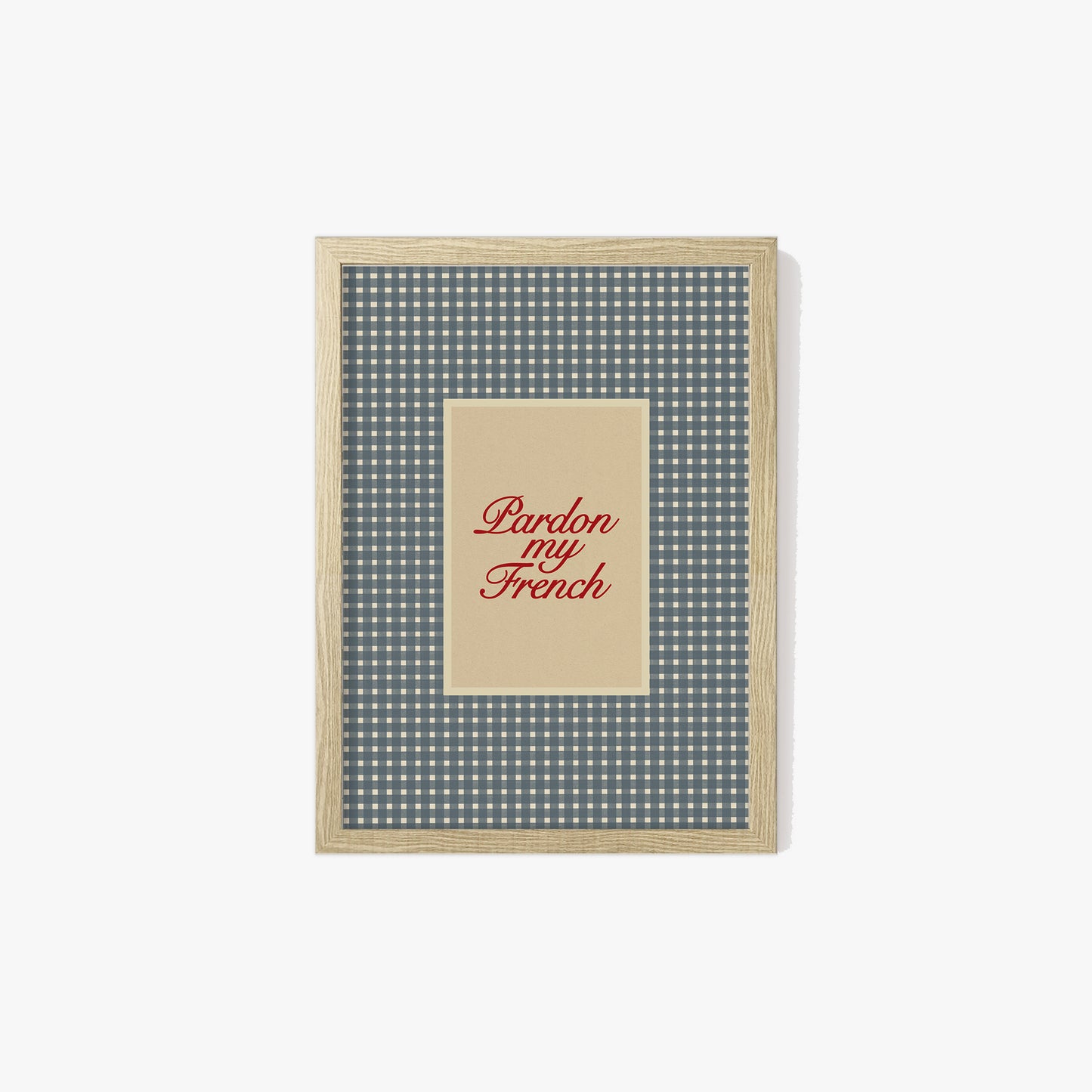 Pardon My French Gingham Print