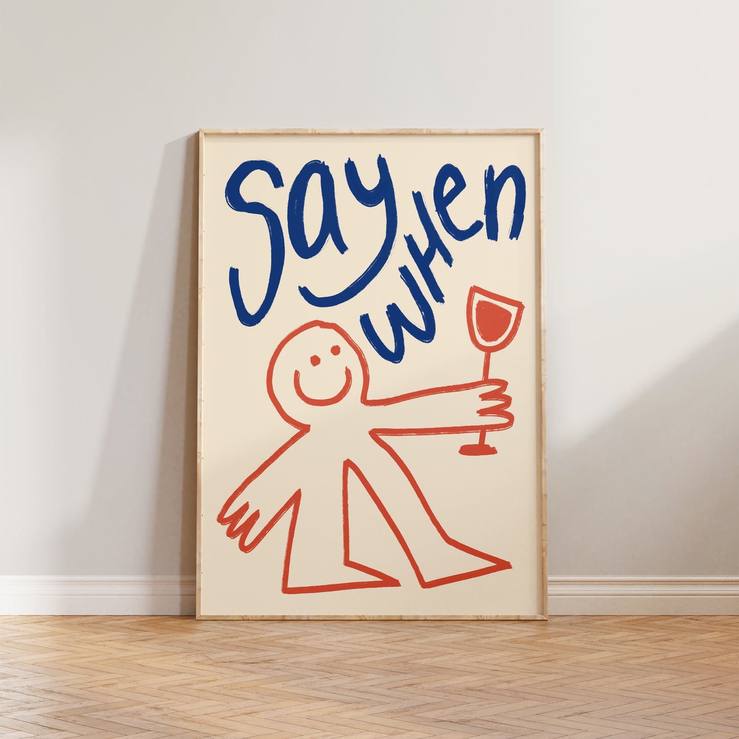 Say When Wine Doodle Print