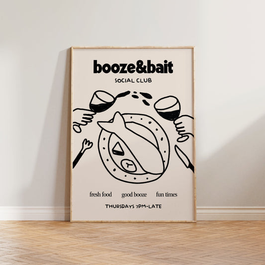 Booze & Bait Social Club Print