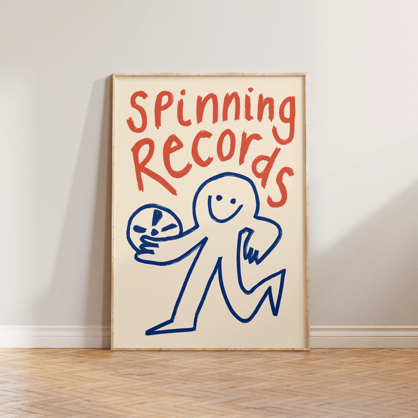 Spinning Records Doodle Print