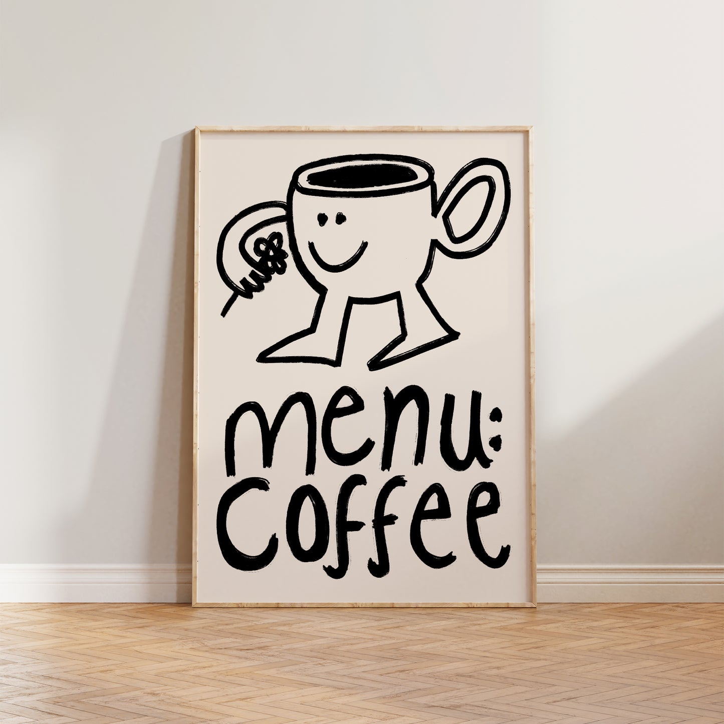 Menu Coffee Doodle Print