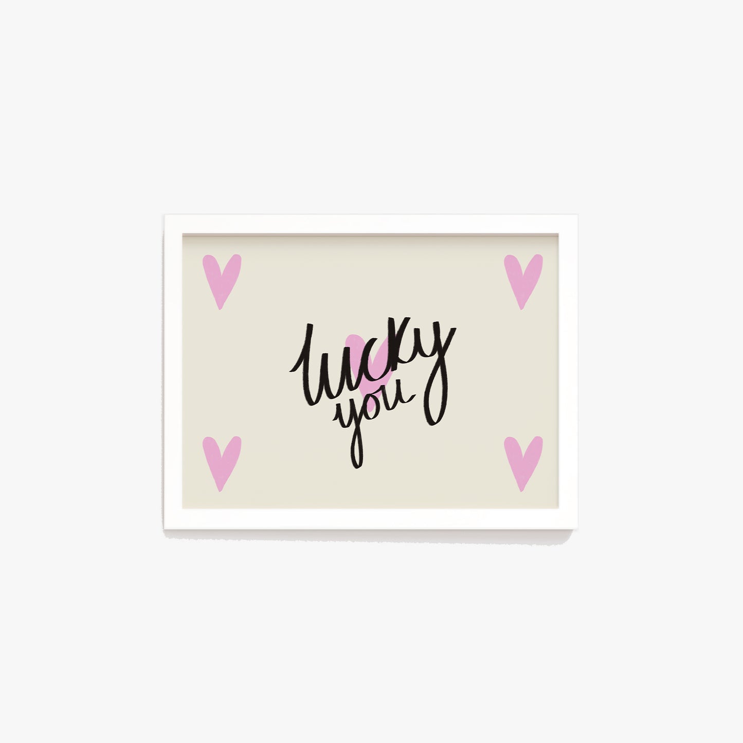 Lucky You Hearts Print