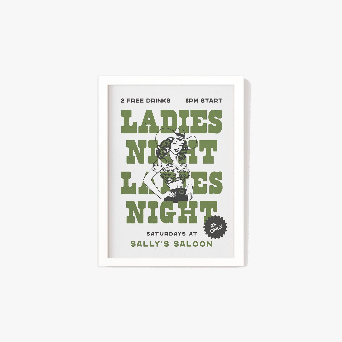 Ladies Night Cowgirl Print