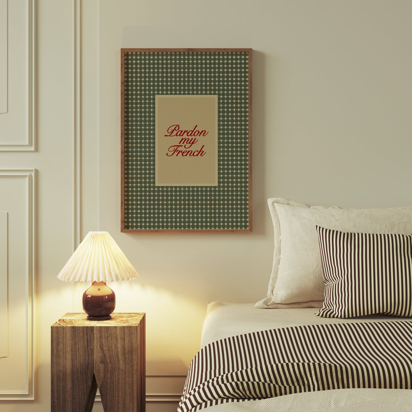 Pardon My French Gingham Print