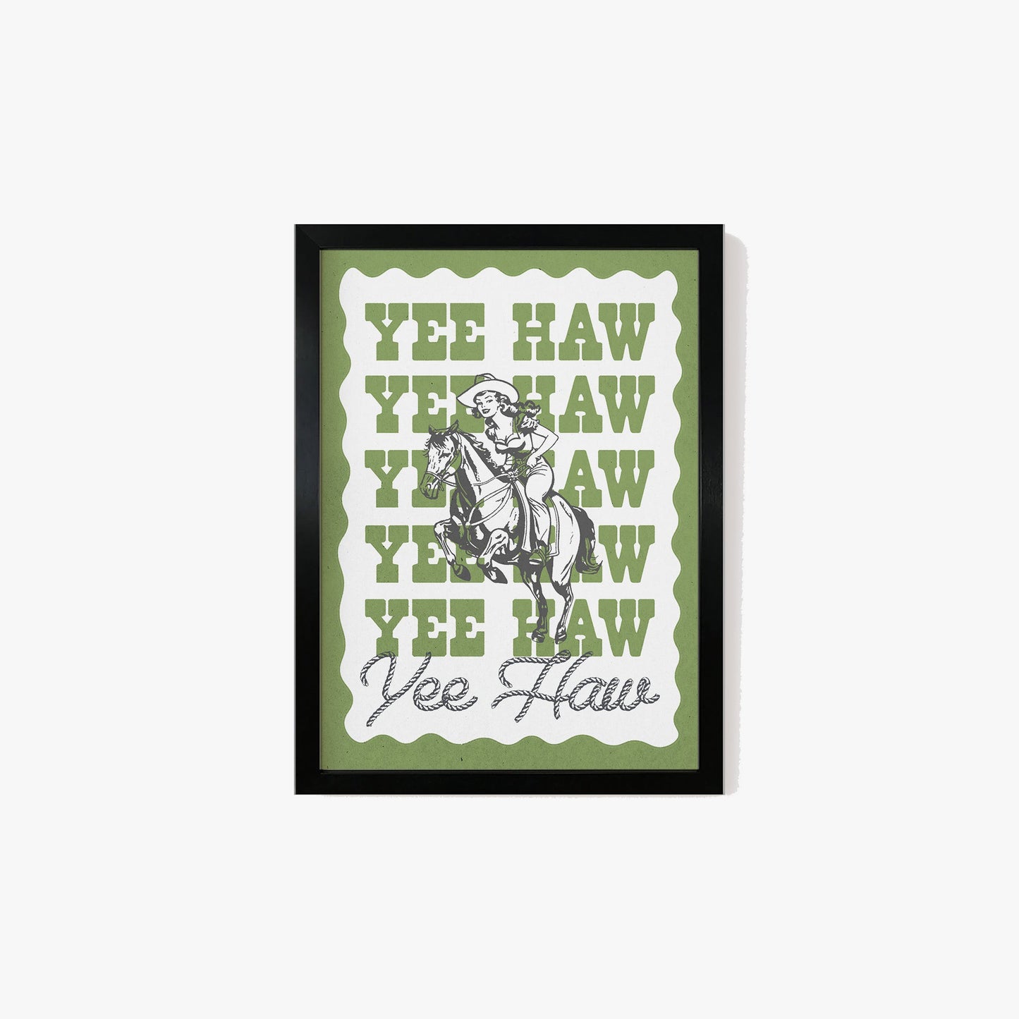 Yee Haw Cowgirl Print