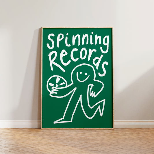 Spinning Records Doodle Print