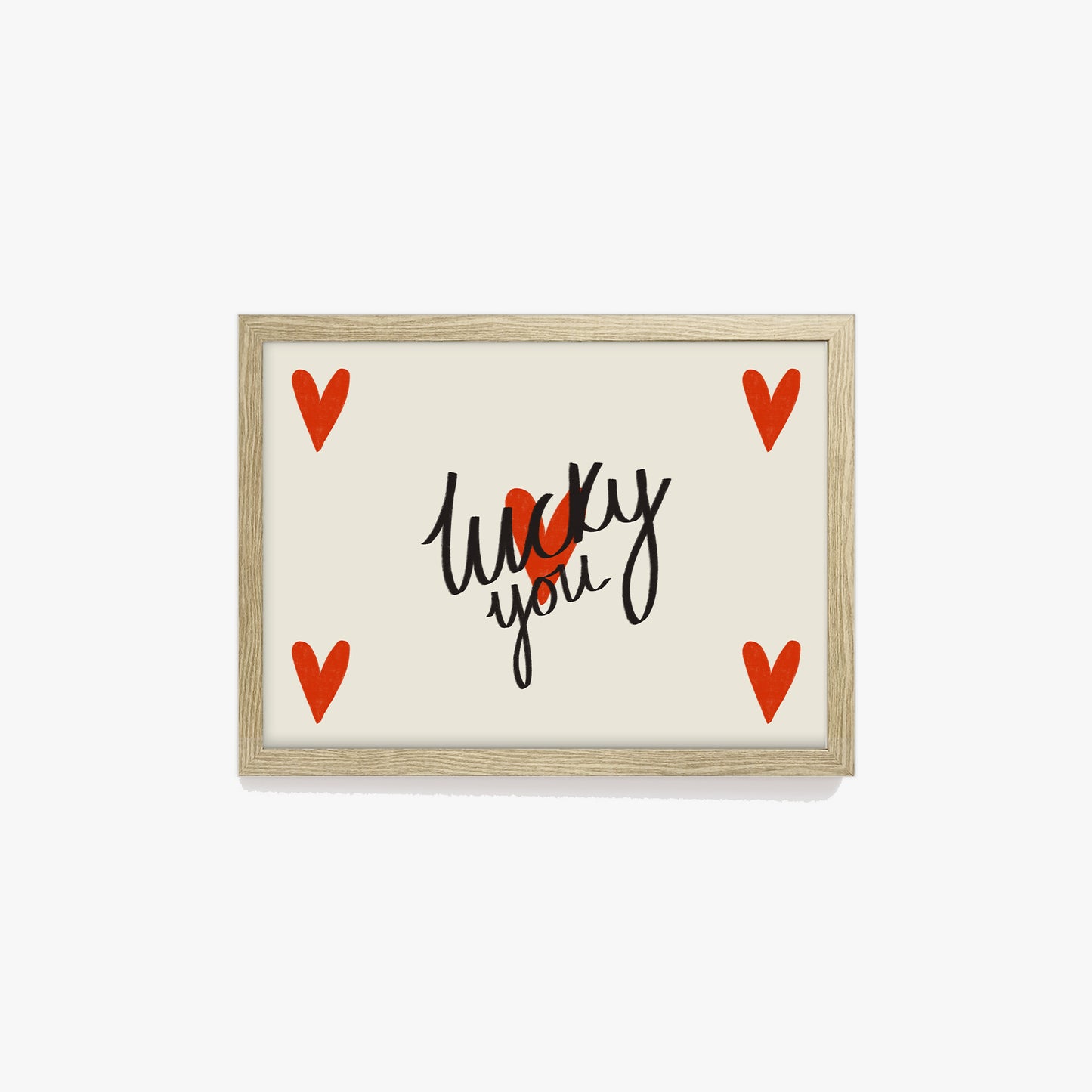 Lucky You Hearts Print