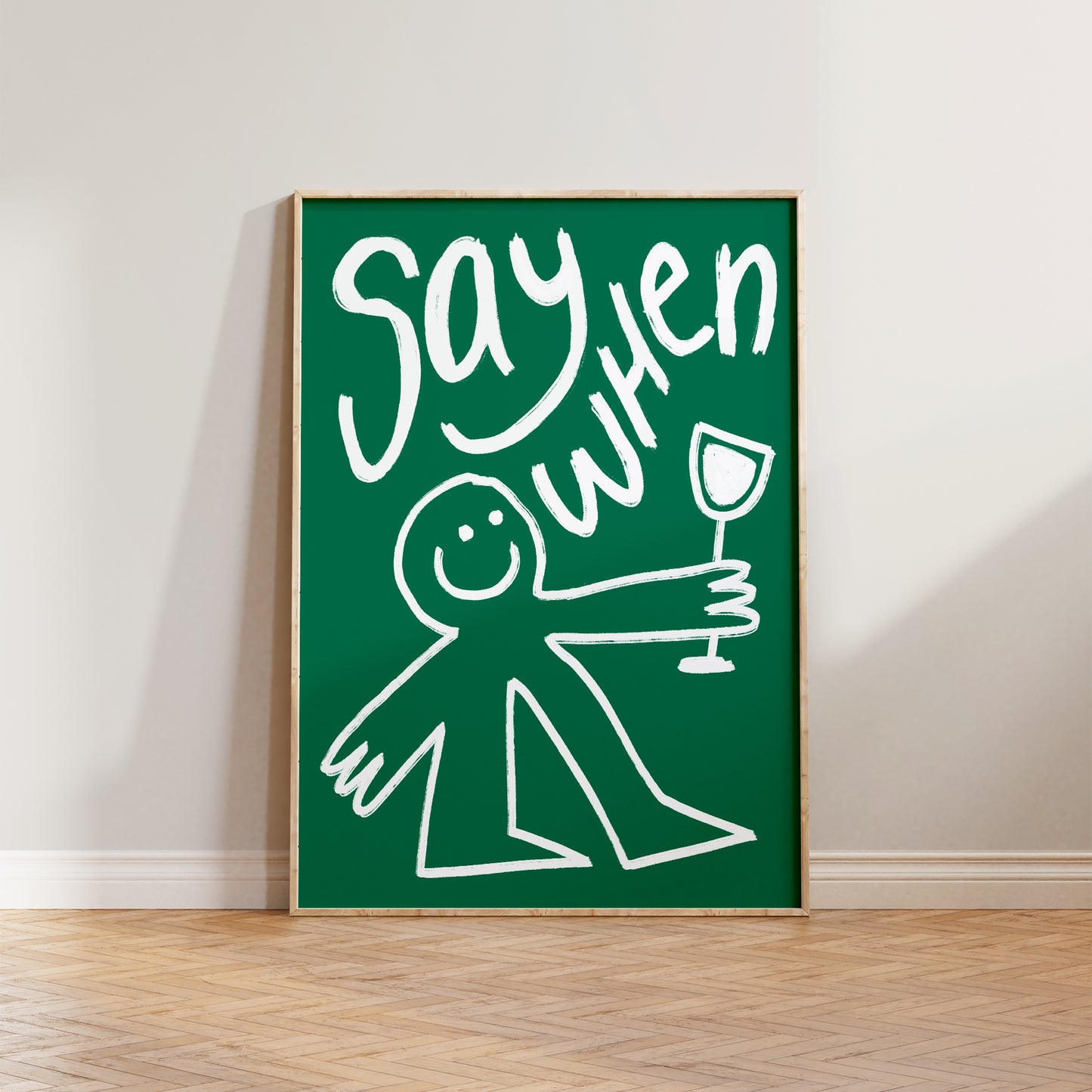 Say When Wine Doodle Print