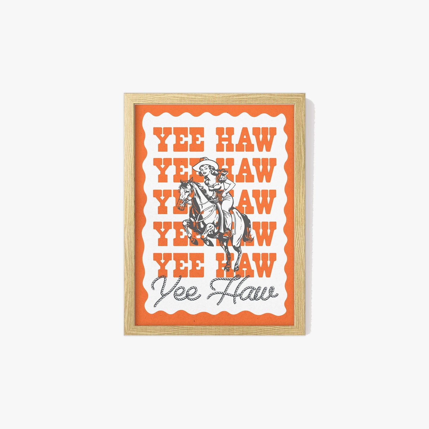 Yee Haw Cowgirl Print