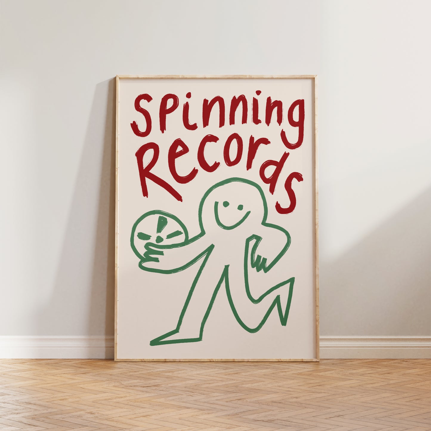 Spinning Records Doodle Print