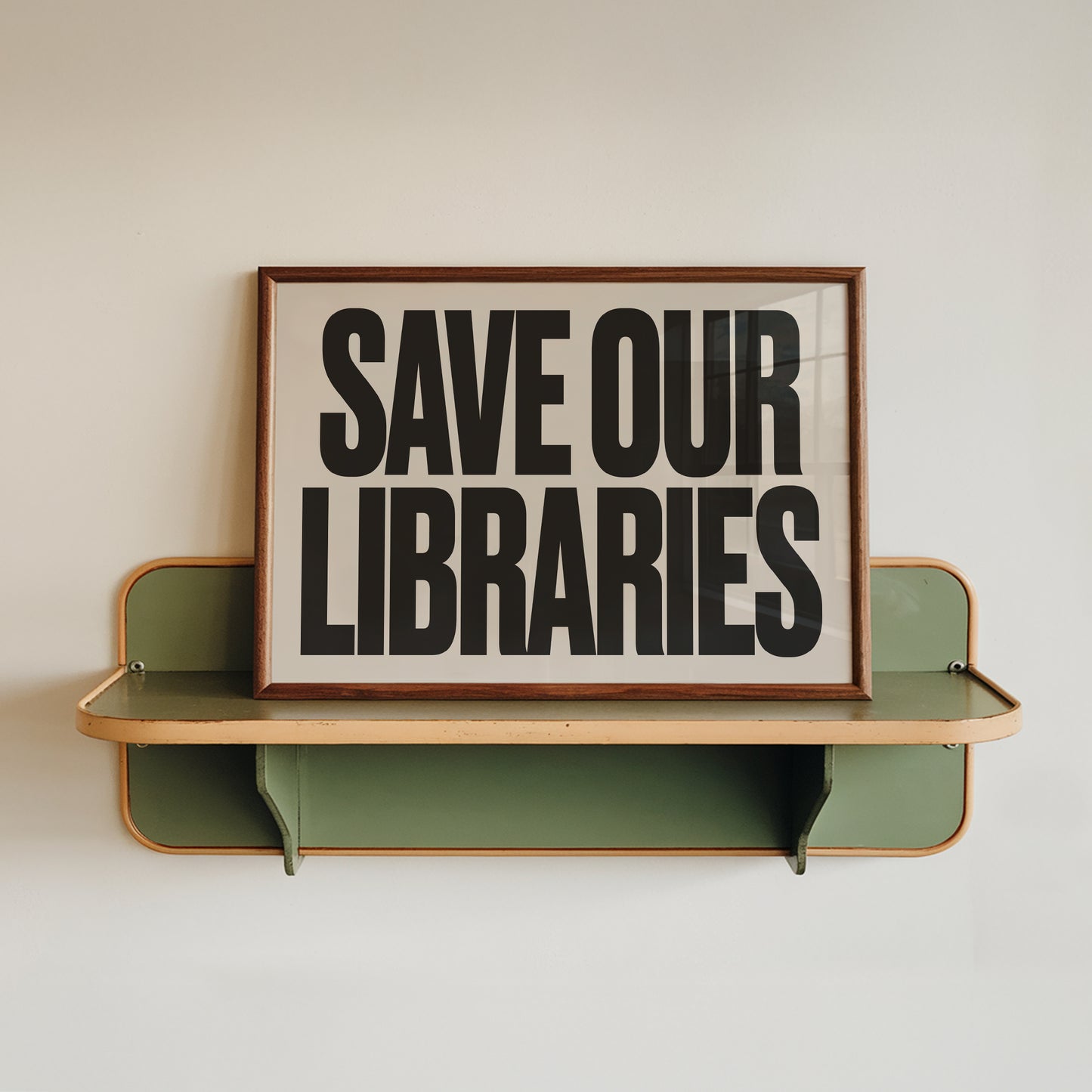 Save Our Libraries Retro Print