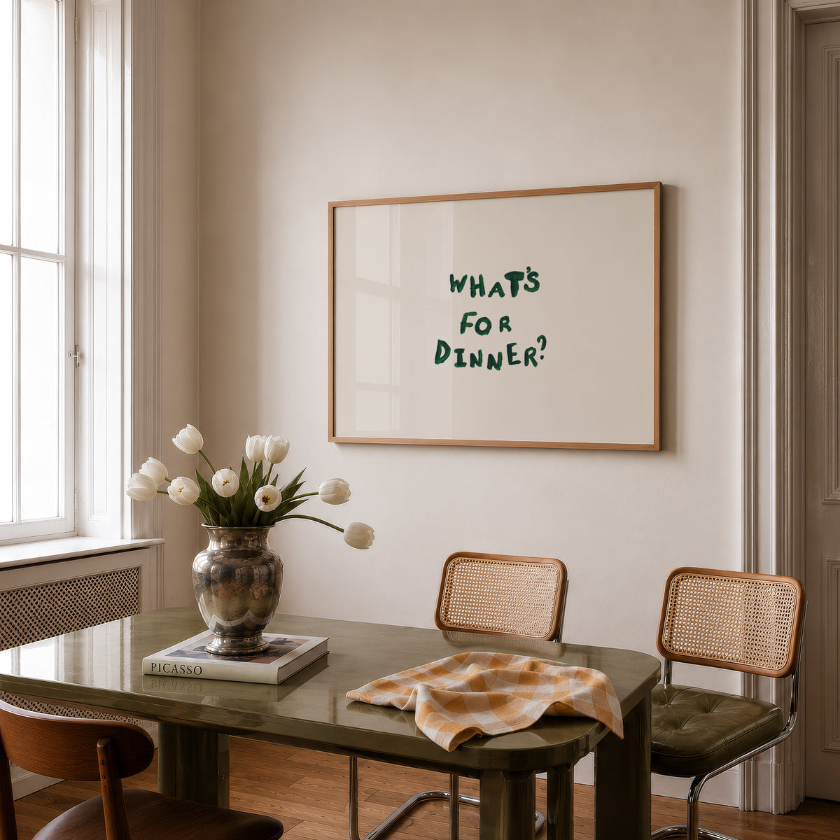 What's For Dinner Hand Painted Print