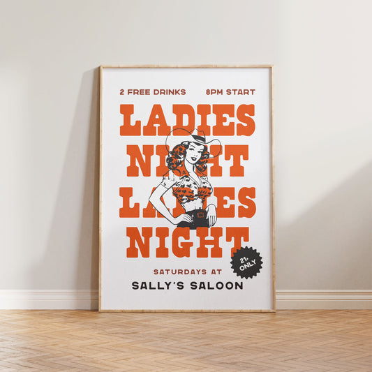 Ladies Night Cowgirl Print