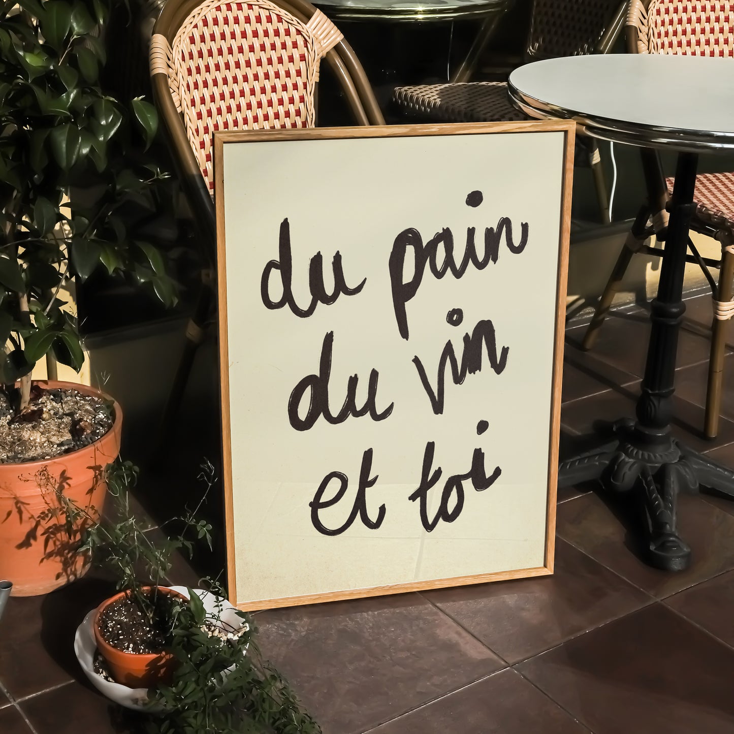 Du Pain Du Vin Et Toi Handwritten Print