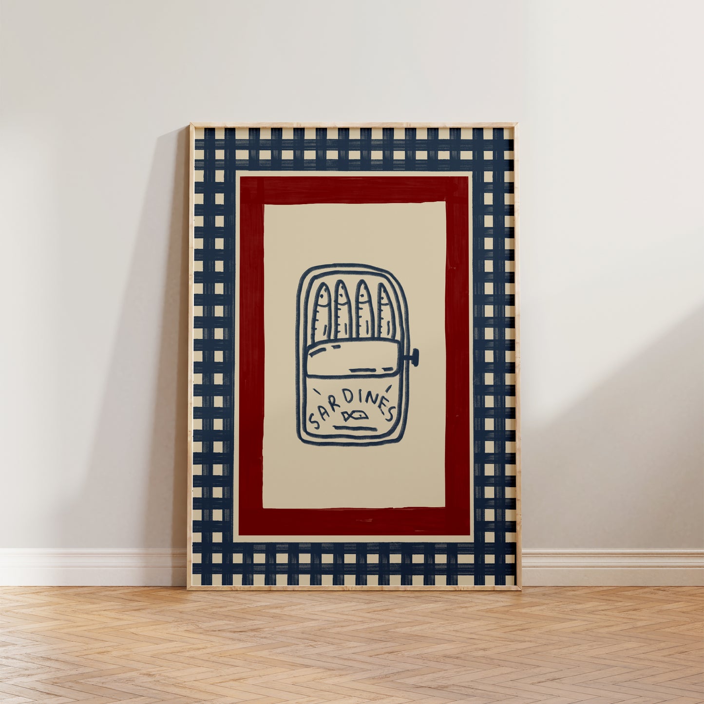 Sardines Checkered Wall Art