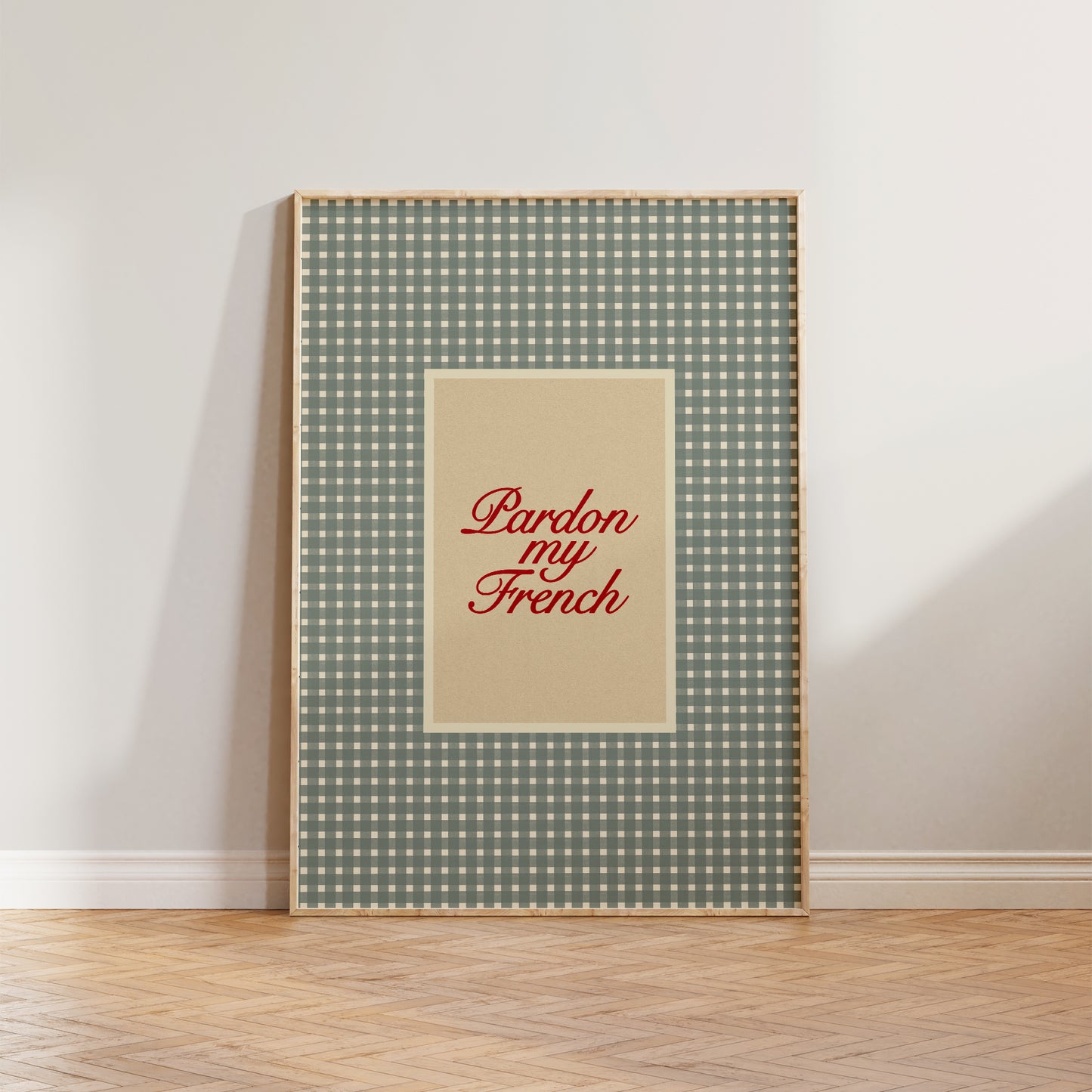 Pardon My French Gingham Print