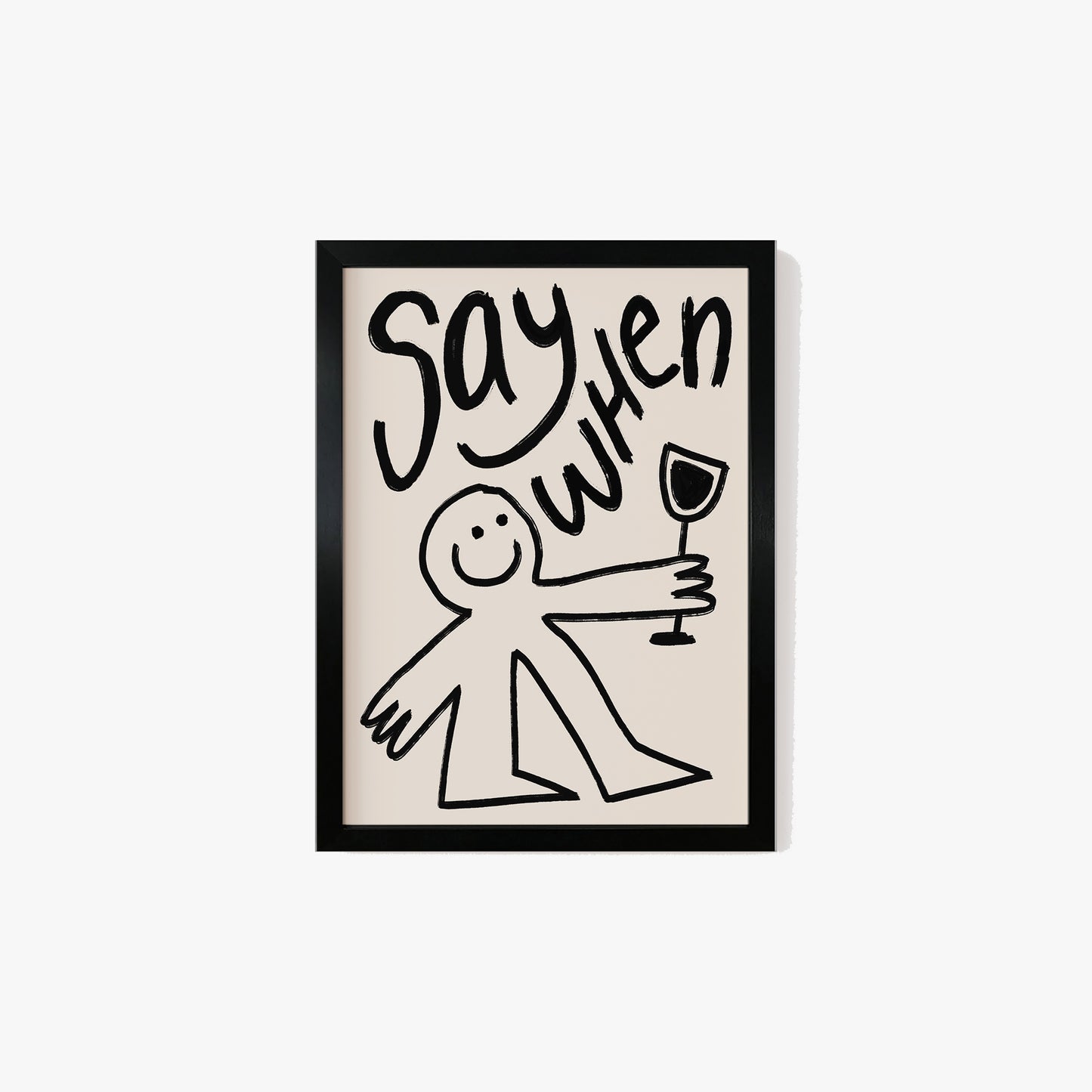 Say When Wine Doodle Print